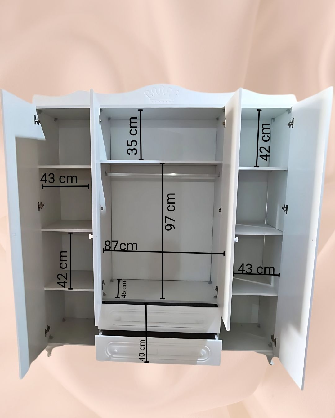 İnci Taç 4 Kapaklı Gardırop 10 İnci Taç 4 Kapaklı Gardırop