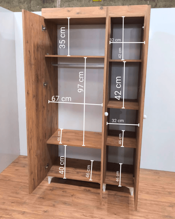 Atlantik 3 Kapaklı MDF Gardırop 4 2