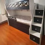 Antrasit Çapraz Desenli MDF Ranza