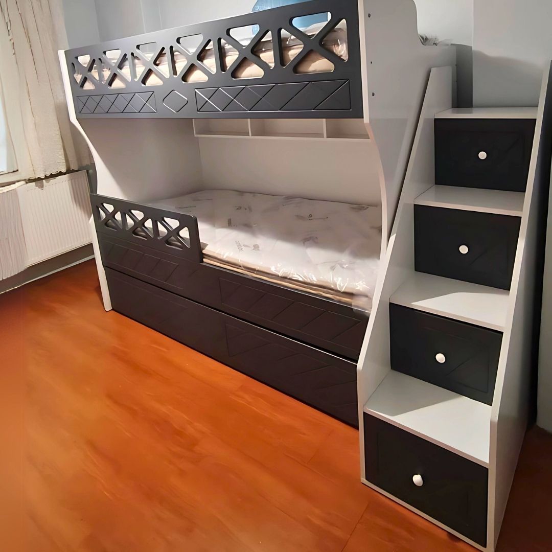 Antrasit Çapraz Desenli MDF Ranza