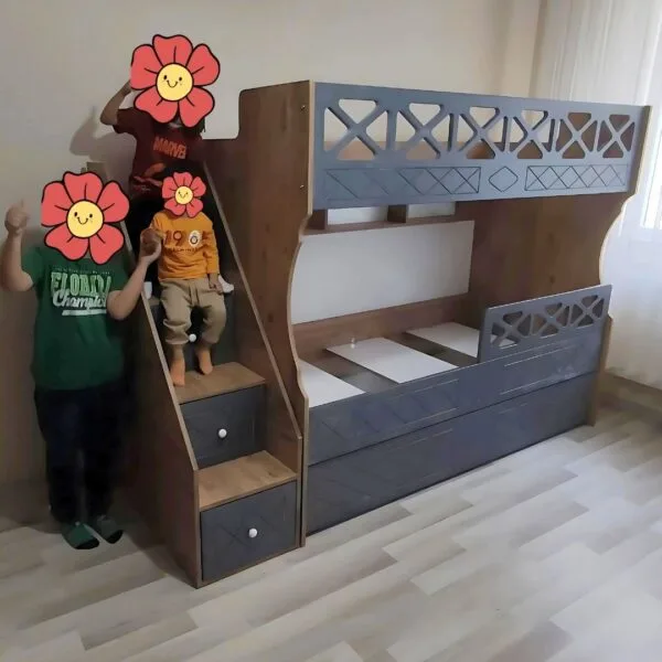 Doğa Antrasit Çapraz Motifli Ranza