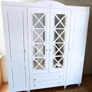 İnci Çapraz Motif 4 Kapaklı Gardırop 7 İnci Çapraz Motif 4 Kapaklı Gardırop