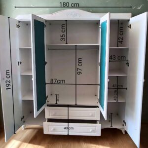 İnci Çıta Motif 4 Kapaklı Gardırop 6 İnci Çıta Motif 4 Kapaklı Gardırop