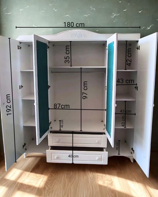 İnci Çıta Motif 4 Kapaklı Gardırop 2 İnci Çıta Motif 4 Kapaklı Gardırop