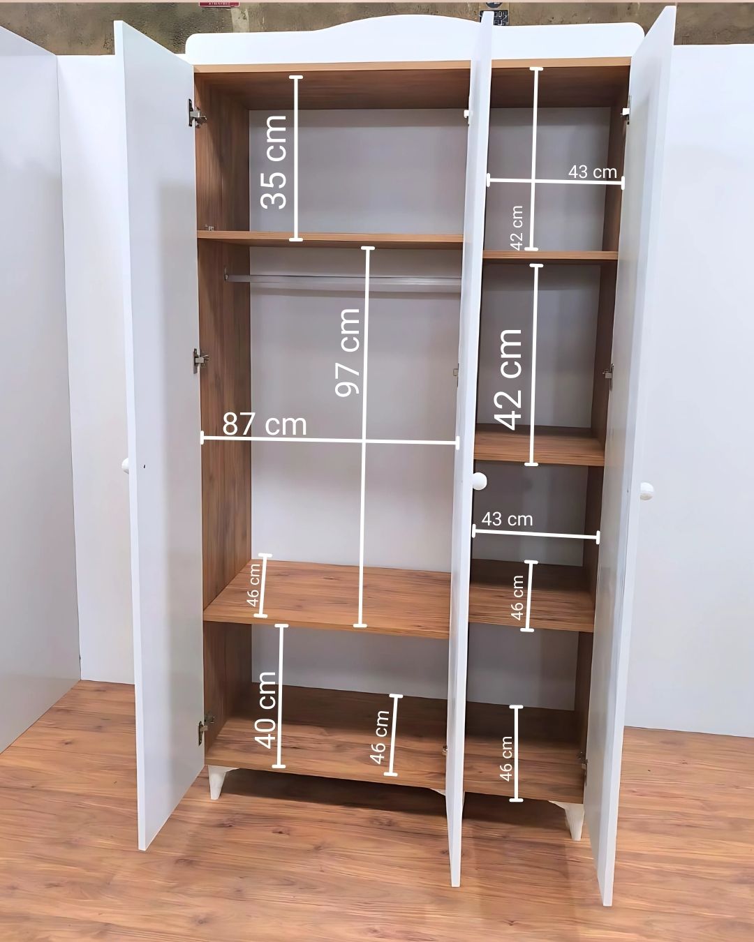 Kemer Motifli 3 Kapaklı MDF Gardırop 10 Kemer Motifli 3 Kapaklı MDF Gardırop