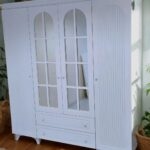 Aynalı Kemer Motifli 4 Kapaklı MDF Gardırop