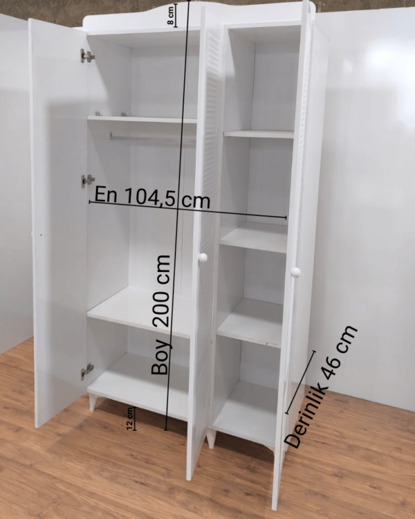 Pancur Maxi 3 Kapaklı MDF Gardırop 2 Pancur Maxi 3 Kapaklı MDF Gardırop