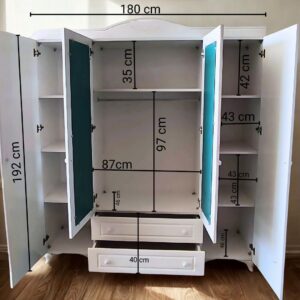 Papatya 4 Kapaklı Gardırop 8 Papatya 4 Kapaklı Gardırop
